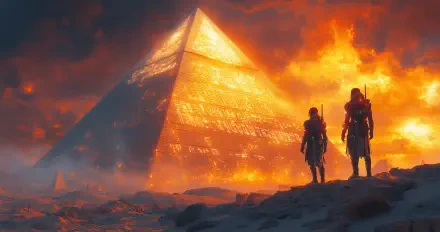 AI Art pyramid HD Desktop Wallpaper | Background Image
