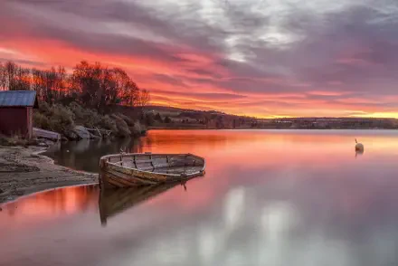 boat landscape HD Desktop Wallpaper | Background Image