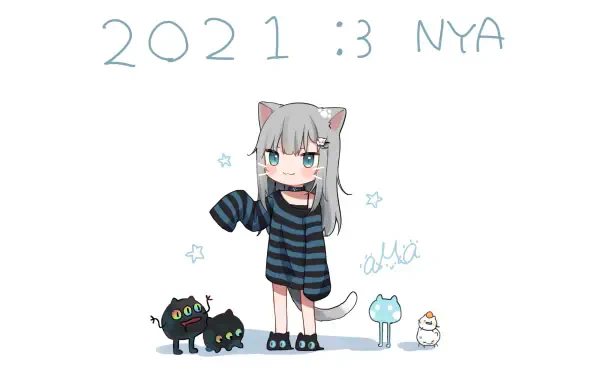  蓝白条纹 by 甘城Nachoneko