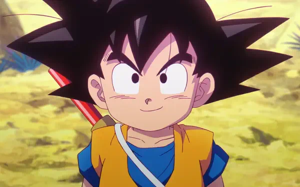 HD PC desktop wallpaper featuring Goku from the anime Dragon Ball DAIMA, showcasing his iconic spiky hair and confident expression.
