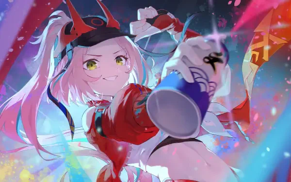 HD PC desktop wallpaper featuring Rappa from the video game Honkai: Star Rail in a dynamic, colorful action pose.