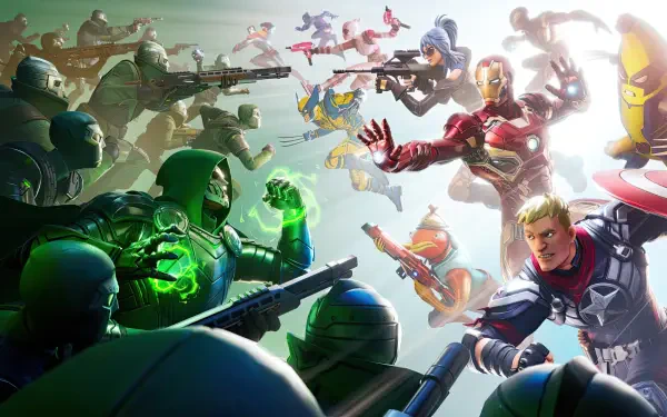 Epic Fortnite Battle Royale showdown featuring diverse characters in dynamic combat, captured in stunning 4K Ultra HD for PC desktop wallpaper and background.
