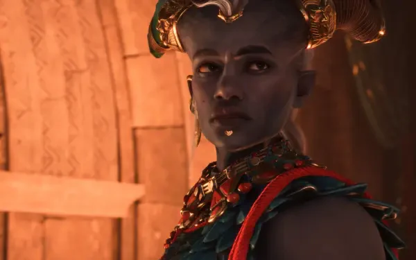 A character from Dragon Age: The Veilguard, featuring detailed textures and vibrant colors, presented as a stunning 4K Ultra HD PC desktop wallpaper and background.