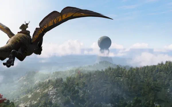 A dragon rider soars through a vibrant landscape in this stunning 4K Ultra HD wallpaper from the video game Light No Fire, showcasing breathtaking scenery and adventure.