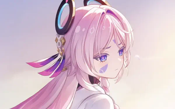 High-definition PC desktop wallpaper of Citlali, a girl character from the video game Genshin Impact, featuring soft pastel tones and detailed anime-style art.