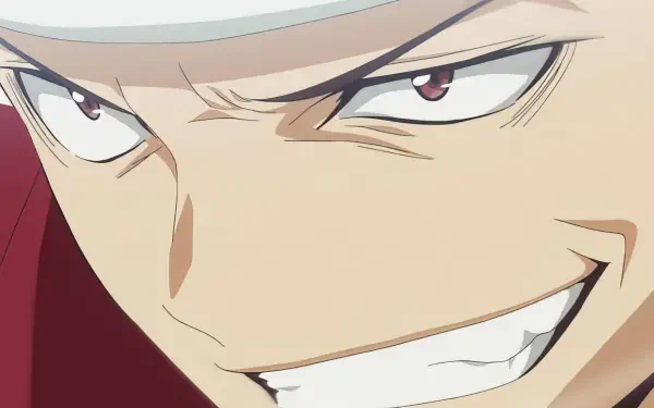 Close-up of Soujiro the Willow-Sword from the anime Ishura, featuring an intense expression and sharp features. High-definition wallpaper for PC desktop backgrounds.