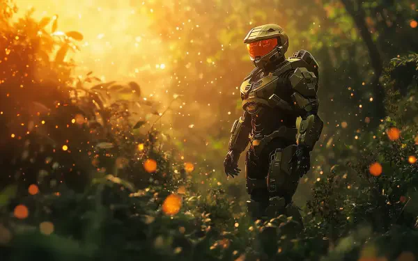 Master Chief Halo fan art forest HD Desktop Wallpaper | Background Image