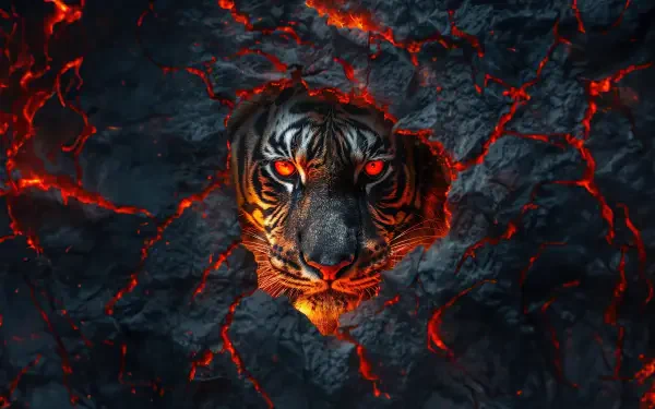 AI Art tiger HD Desktop Wallpaper | Background Image