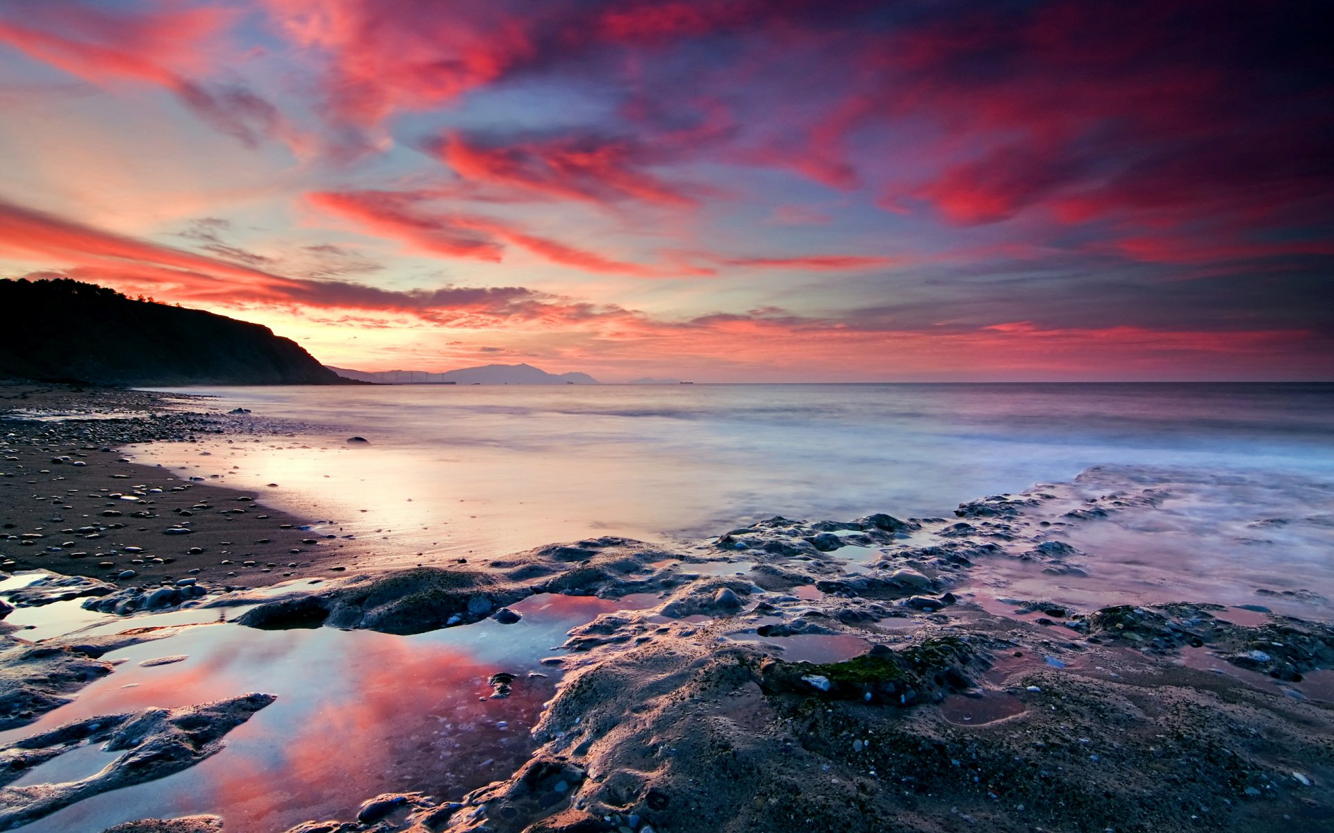 HD Nature’s Sunset Glow: Serene Coastal Evening | 2560x1600 | Wallpaper ...