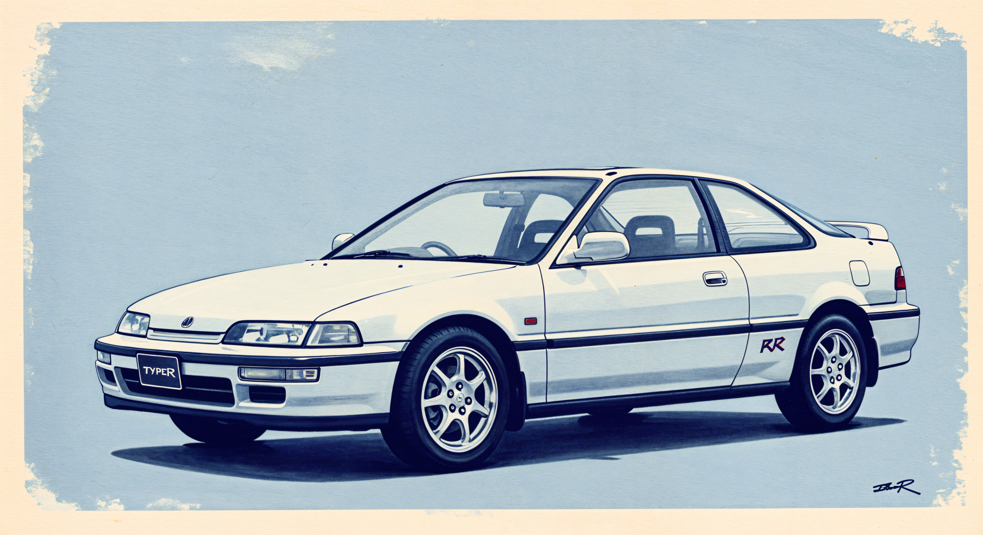 A sleek white Acura car displayed against a soft blue background, showcasing its stylish design in a 4K Ultra HD desktop wallpaper format.