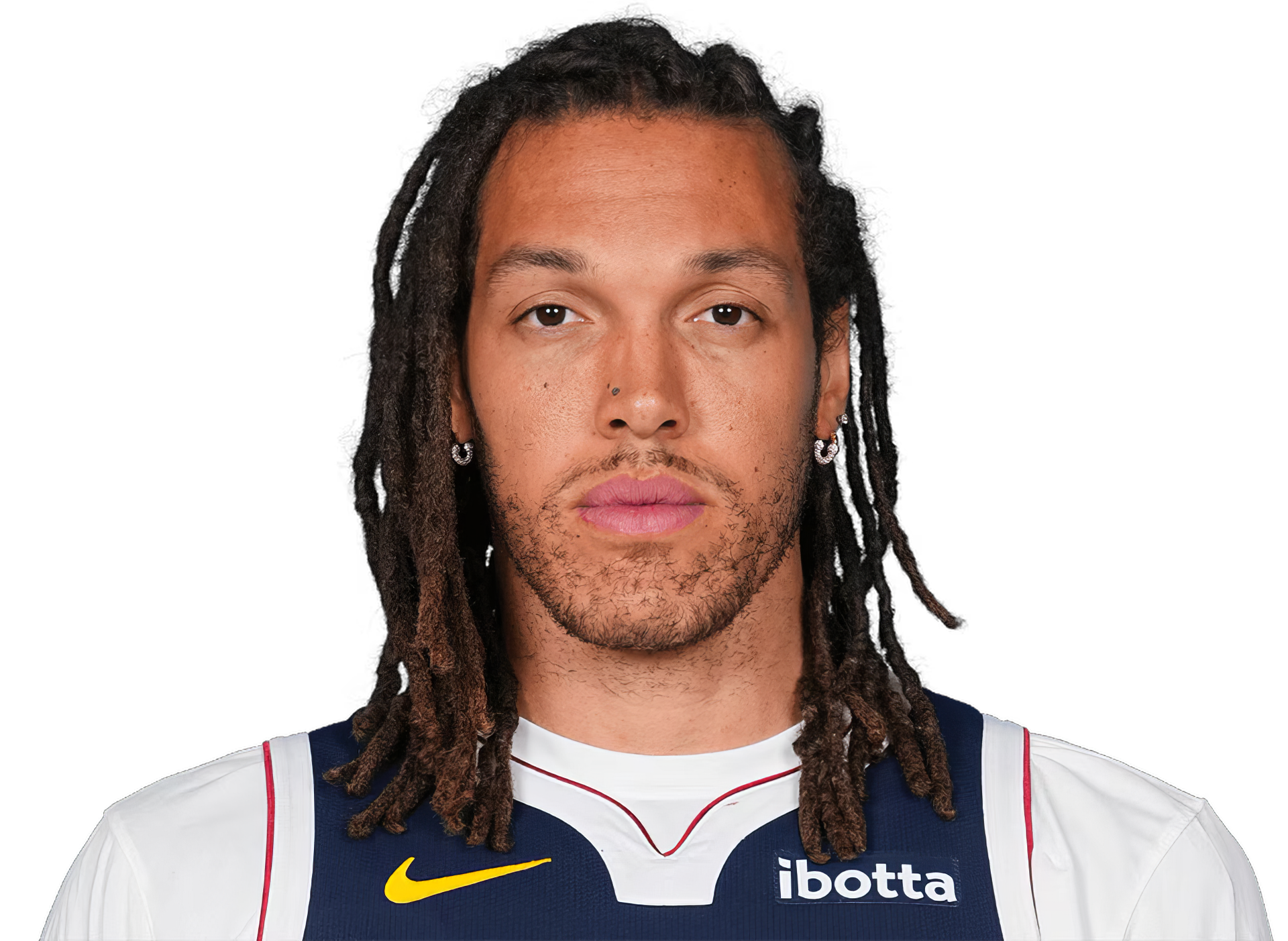 HD desktop wallpaper featuring Aaron Gordon of the Denver Nuggets with a focused expression against a black background.