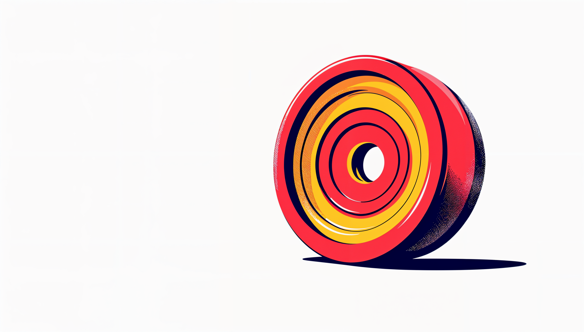 A vibrant red and yellow yoyo cast with shadow on a white background, designed as a 4K Ultra HD PC desktop wallpaper and background.