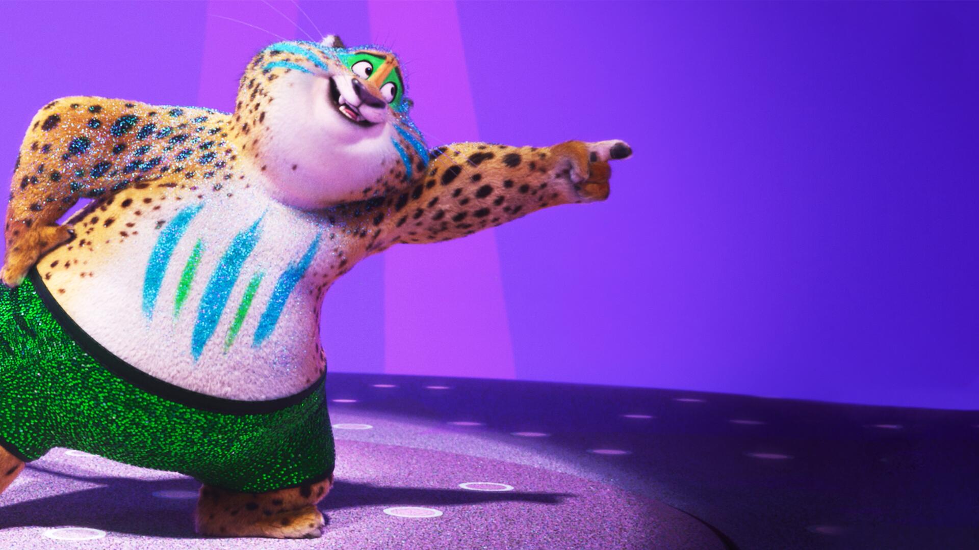 4K Ultra HD PC desktop wallpaper featuring a vibrant character from the movie Zootopia 2 striking a dynamic pose against a purple background.