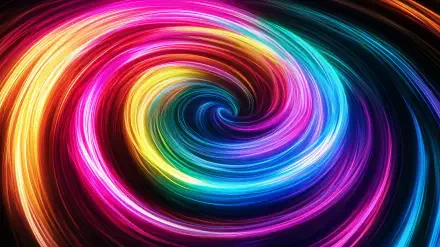 A vibrant, psychedelic swirl of colors forms an engaging pattern, perfect as a colorful HD desktop wallpaper and background.