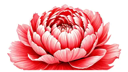 A vibrant peony in full bloom, showcasing rich red and white petals. This stunning image serves as a detailed 4K Ultra HD desktop wallpaper and background.