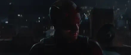 HD PC desktop wallpaper featuring Daredevil from the TV show Daredevil: Born Again, set against a dark, urban nightscape.