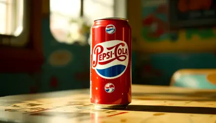 A vibrant 4K Ultra HD desktop wallpaper featuring a classic Pepsi can, illuminated by natural light against a colorful background.