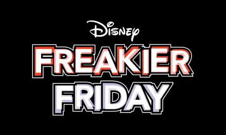 A vibrant HD desktop wallpaper featuring the logo of Disney's Freakier Friday, showcasing the film starring Jamie Lee Curtis and Lindsay Lohan.