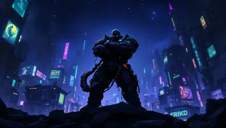 cyberpunk futuristic cityscape neon lights HD Desktop Wallpaper | Background Image