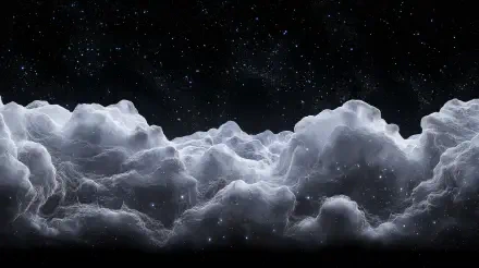 4K Ultra HD OLED desktop wallpaper featuring a scenic night sky filled with stars above soft, detailed clouds.