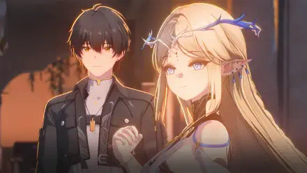 Stunning 4K Ultra HD wallpaper from the video game Wuthering Waves, featuring characters Cartethyia and a companion in a vibrant and captivating setting.