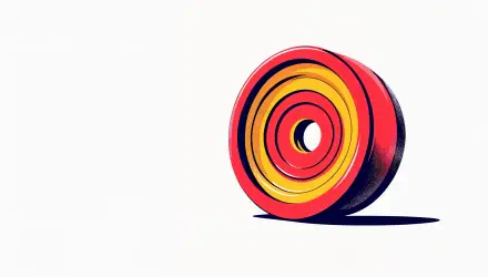 A vibrant red and yellow yoyo cast with shadow on a white background, designed as a 4K Ultra HD PC desktop wallpaper and background.
