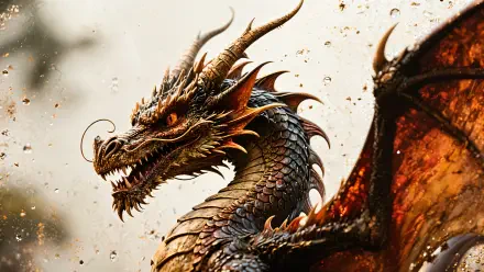 A fierce dragon with detailed scales and fiery eyes, depicted in stunning 4K Ultra HD for a PC desktop wallpaper background.