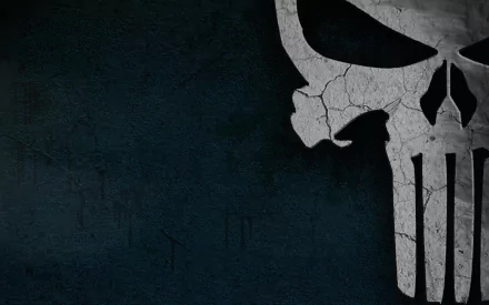HD desktop wallpaper featuring the iconic Punisher skull from the comic series, set against a dark, textured background.