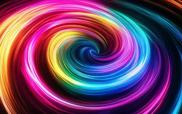 A vibrant, psychedelic swirl of colors forms an engaging pattern, perfect as a colorful HD desktop wallpaper and background.