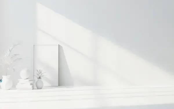 white aesthetic interior design minimalist natural light home decor HD Desktop Wallpaper | Background Image