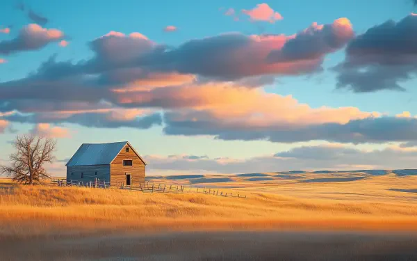 North America landscape barn plains HD Desktop Wallpaper | Background Image