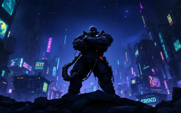 cyberpunk futuristic cityscape neon lights HD Desktop Wallpaper | Background Image