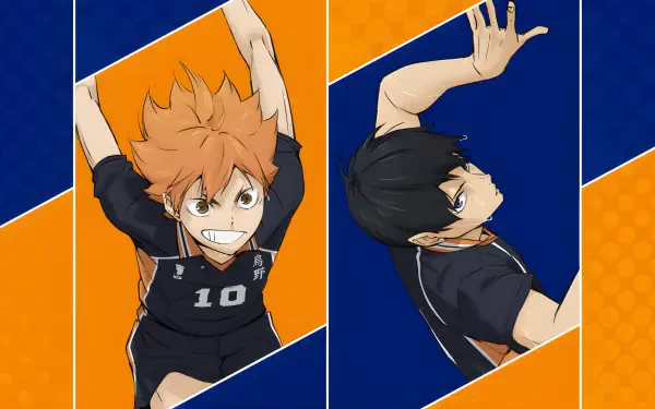 Anime Haikyū!! Shōyō Hinata Tobio Kageyama HD Desktop Wallpaper | Background Image