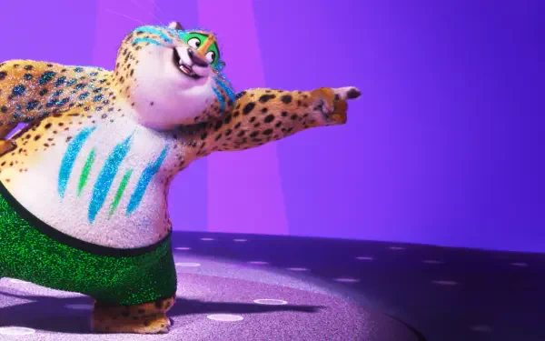 4K Ultra HD PC desktop wallpaper featuring a vibrant character from the movie Zootopia 2 striking a dynamic pose against a purple background.