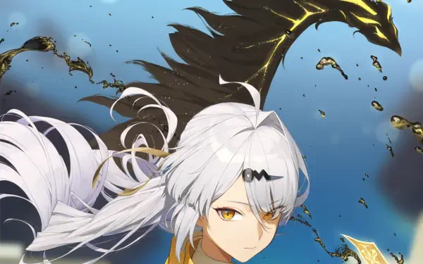 HD PC desktop wallpaper featuring Yixuan from the video game Zenless Zone Zero with dynamic black and gold effects in the background.