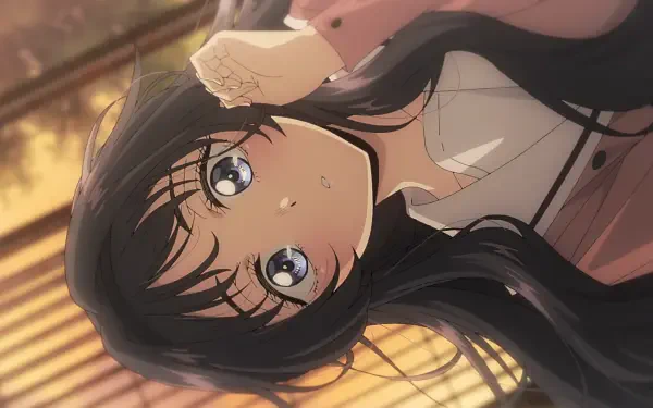 Anime HD PC desktop wallpaper and background: Kaoruko Waguri from The Fragrant Flower Blooms With Dignity — close-up with long dark hair, sparkling eyes, and warm window light.