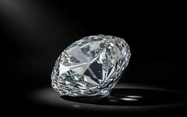 A sparkling diamond showcased in stunning detail against a black background, captured in 4K Ultra HD for a striking PC desktop wallpaper.