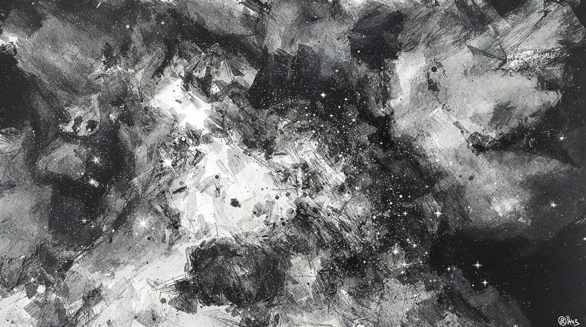 Inked Cosmos — 4K Ultra HD Monochrome Nebula Wallpaper by ...