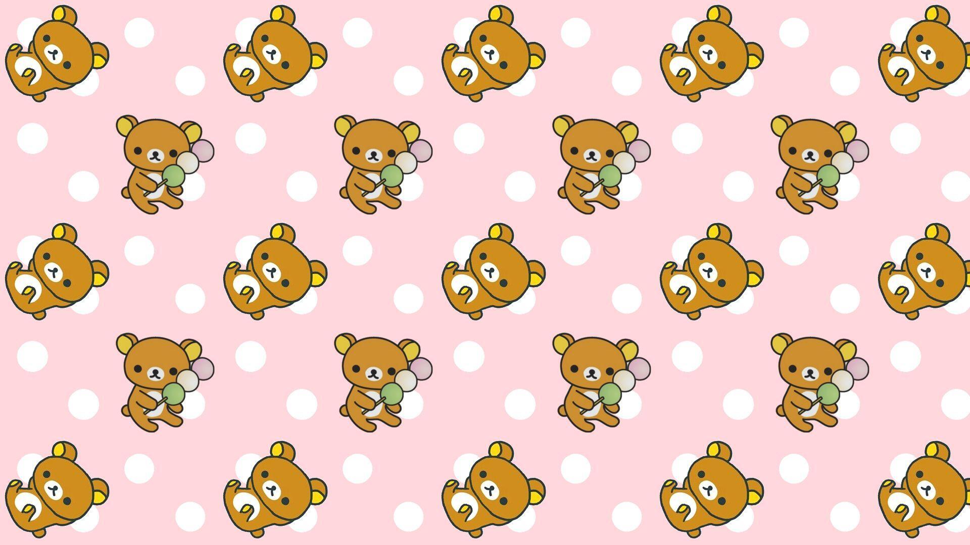 Rilakkuma Polka-Dot Parade — San‑X HD Wallpaper, image size:1920x1080
