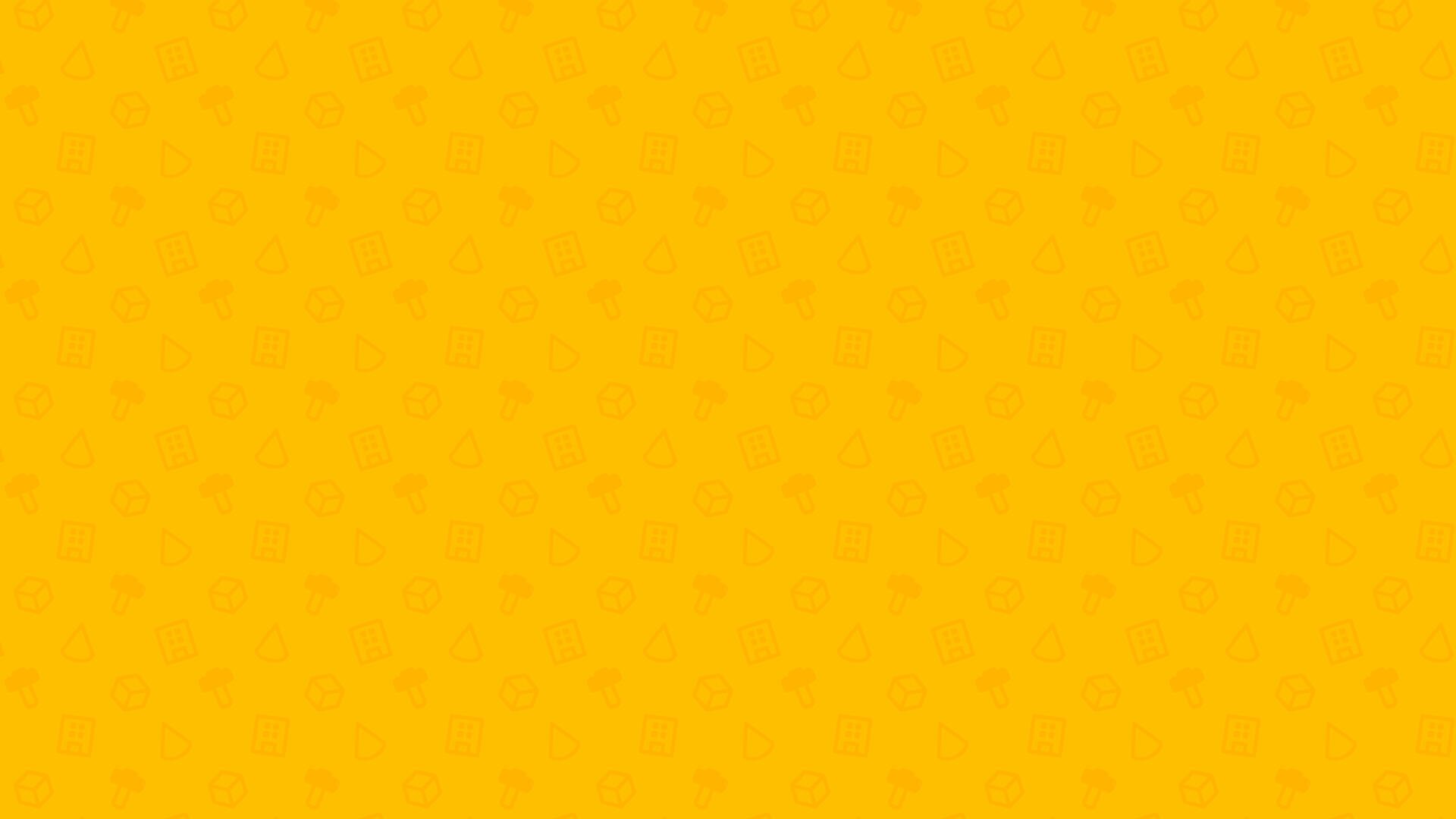 Tomodachi Life: Living the Dream 4K Ultra HD PC desktop wallpaper — warm yellow-orange textured background with faint repeating Tomodachi Life motifs.