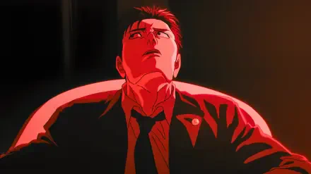 Hiromi Higuruma (Jujutsu Kaisen 3rd Season) — red-lit close-up of the protagonist staring upward. 4K Ultra HD PC desktop wallpaper/background.