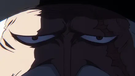 Close-up anime portrait of a stern One Piece Five Elders figure by Jaygarcia Saturn, intense eyes and deep shadows — 2K Quad HD PC desktop wallpaper/background.