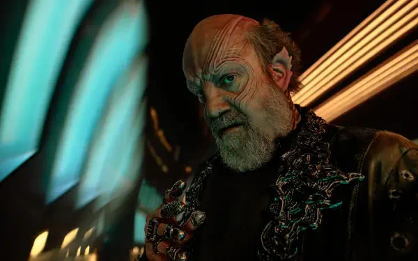 Grizzled alien officer aboard a starship, dramatic lighting — Star Trek: Starfleet Academy 4K Ultra HD PC desktop wallpaper and background