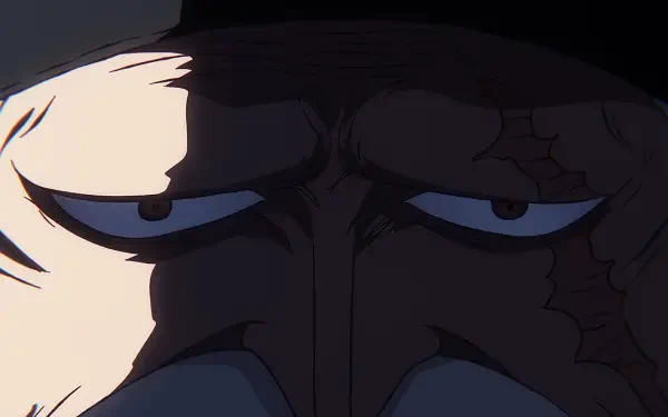 Close-up anime portrait of a stern One Piece Five Elders figure by Jaygarcia Saturn, intense eyes and deep shadows — 2K Quad HD PC desktop wallpaper/background.