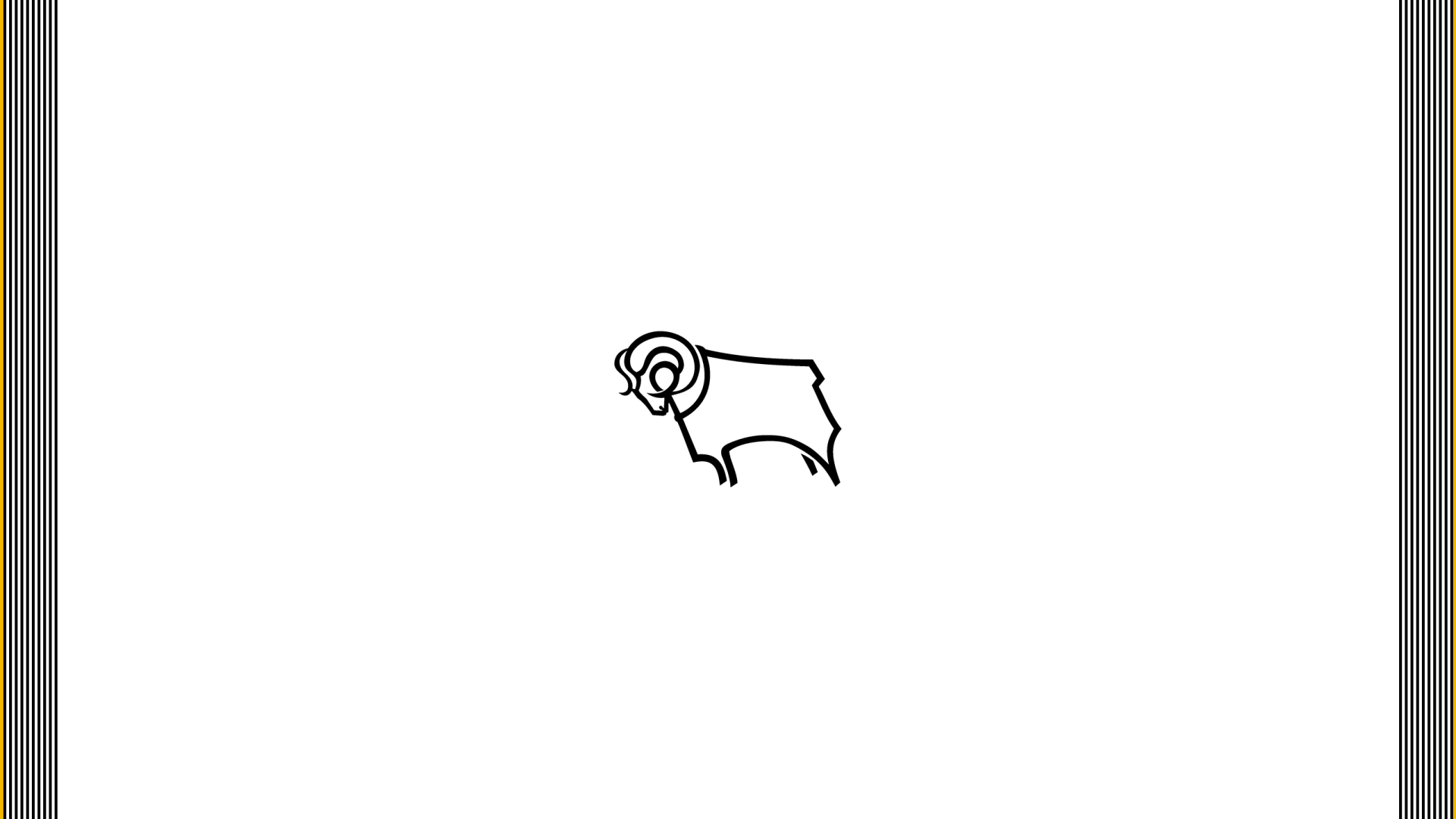 Derby County F.C. ram logo centered on a clean white 2K Quad HD PC desktop wallpaper and background.
