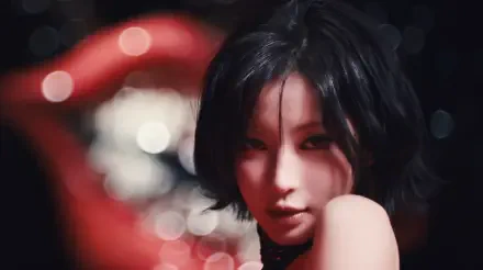 5K Ultra HD desktop wallpaper: sultry close-up of an unidentified K-pop idol/Japanese model; image tags: BABYMONSTER, Asa BABYMONSTER, K-pop.