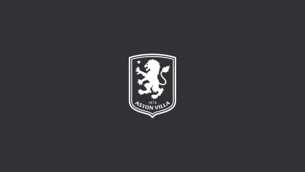 2K Quad HD PC desktop wallpaper with a charcoal background and centered white Aston Villa F.C. crest logo featuring a rampant lion.