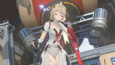 Zenless Zone Zero anime girl in a white outfit with red accents amid sci-fi machinery, 4K Ultra HD PC desktop wallpaper and background.