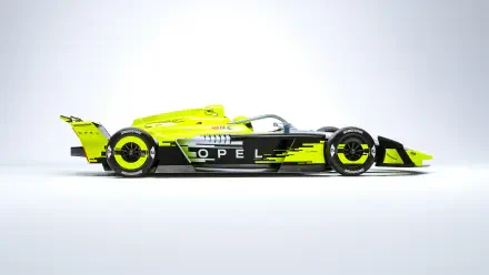 Opel GSE 27FE F1 race car in neon yellow and black, featured in a crisp 4K Ultra HD PC desktop wallpaper.