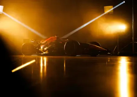 Red Bull Racing RB22 race car in dramatic golden light, 4K Ultra HD PC desktop wallpaper and background.
